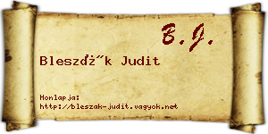 Bleszák Judit névjegykártya